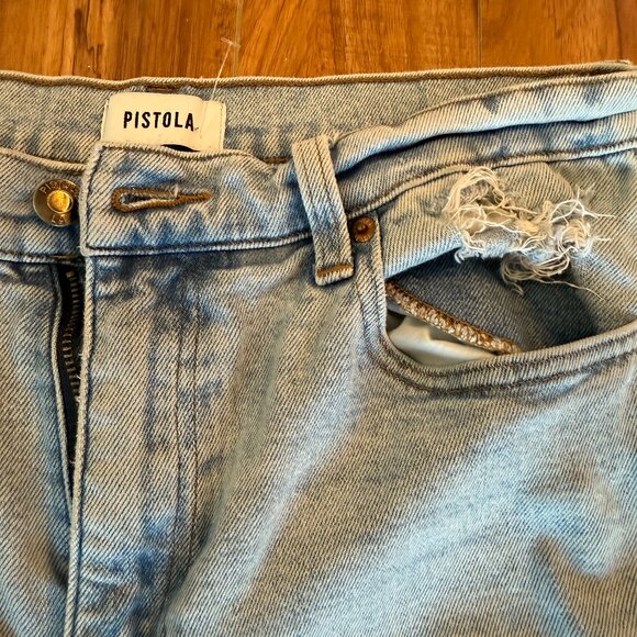 Pistola Denim Light Blue Distressed Cropped Jeans | Size 30 - Picture 4 of 5